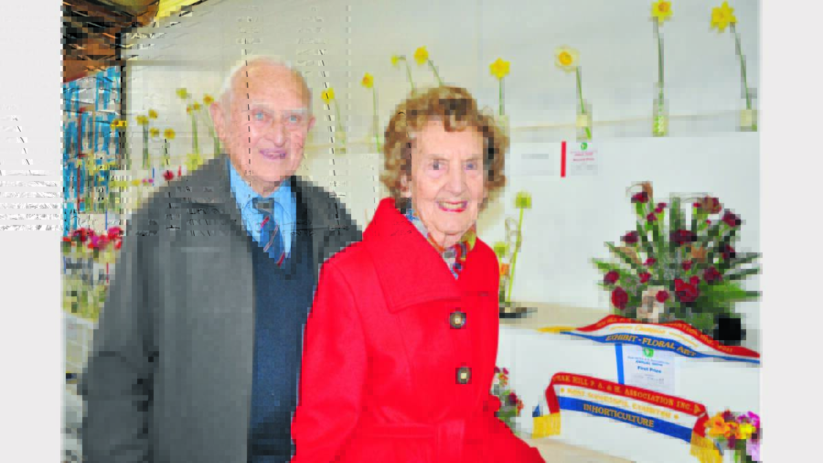 Alan and Marj Hockey from Parkes enjoyed the floral entries.