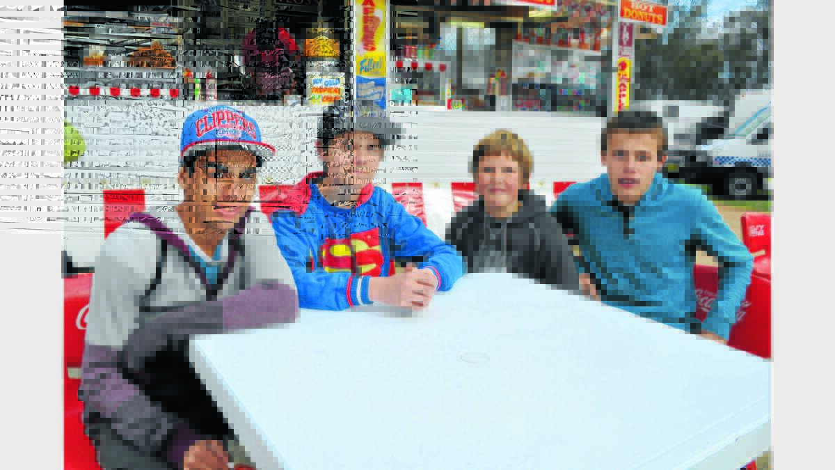 Peak Hill boys Josh Owen, Ryan Bell, Jayden Williams and Jaleel Hando took time out from Sideshow Alley for a chat.