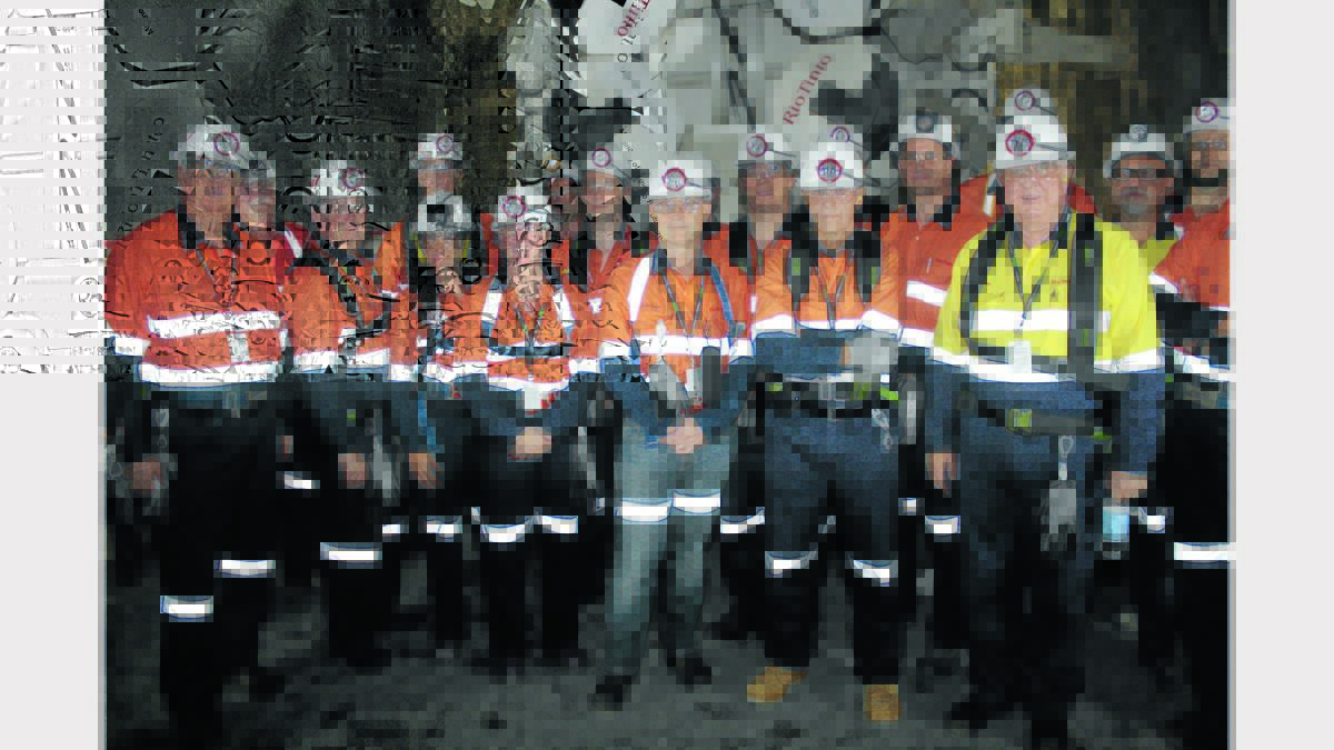 Rio Tinto Board members during an inspection of Northparkes Mines.  