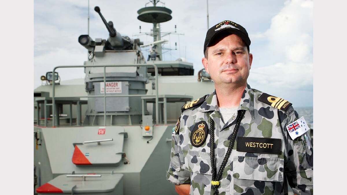 Special speaker at this year’s Parkes Anzac Day commemoration, Commander Brett Westcott on HMAS Childers.
