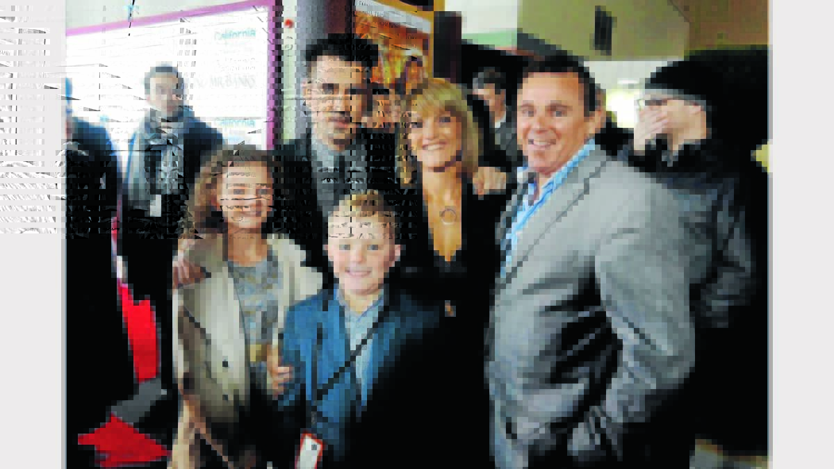 The Buckley family (Corrina, Dean, Annie and twin brother Max) with Colin Farrell.